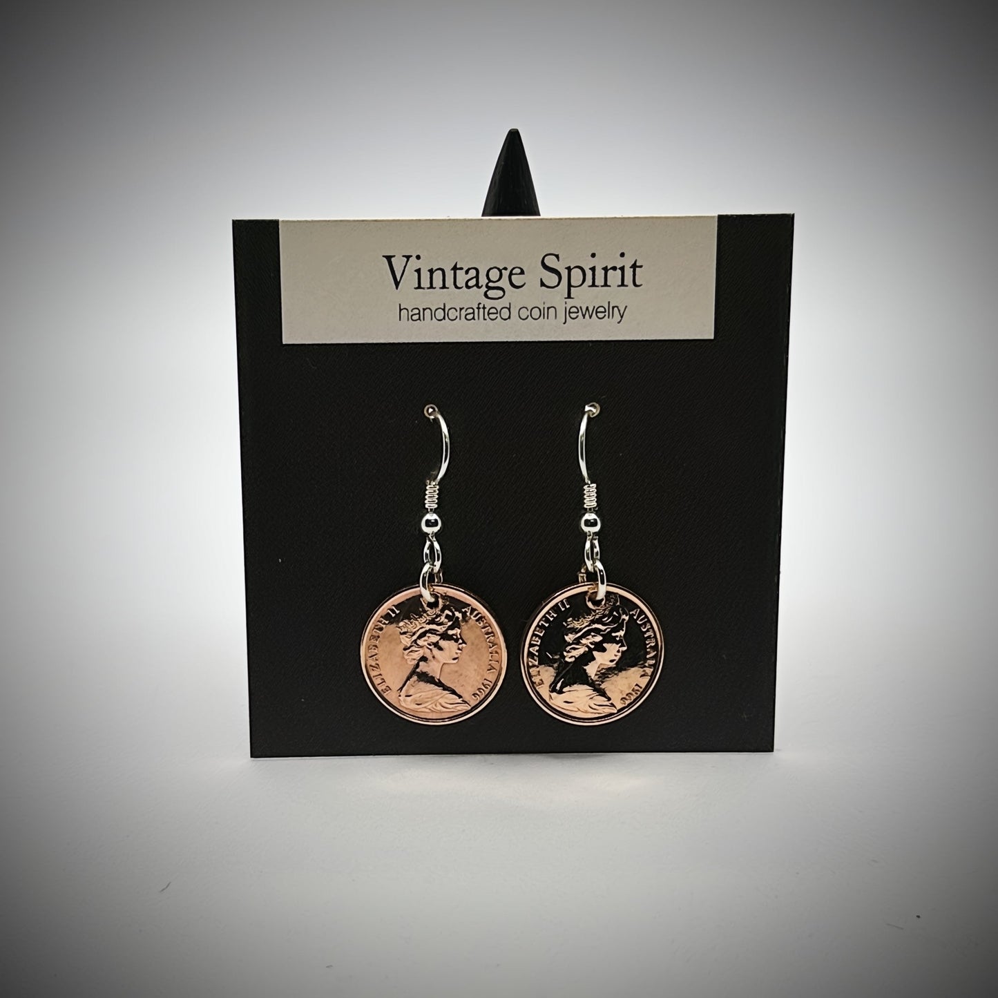 Australian 1 Cent Dangle Earrings - Vintage Spirit - Handcrafted Coin Creations