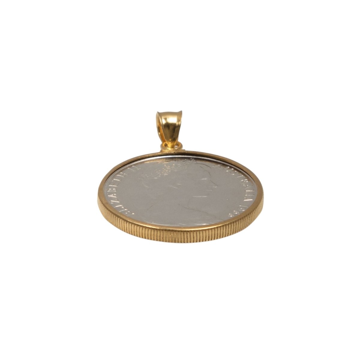 Australian 1966 Round 50 Cent Yellow Gold Filled Bezel - Vintage Spirit - Handcrafted Coin Creations