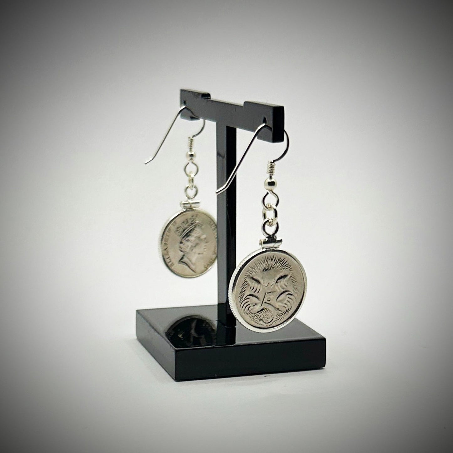 Australian 5 Cent Sterling Silver Earrings - Vintage Spirit - Handcrafted Coin Creations