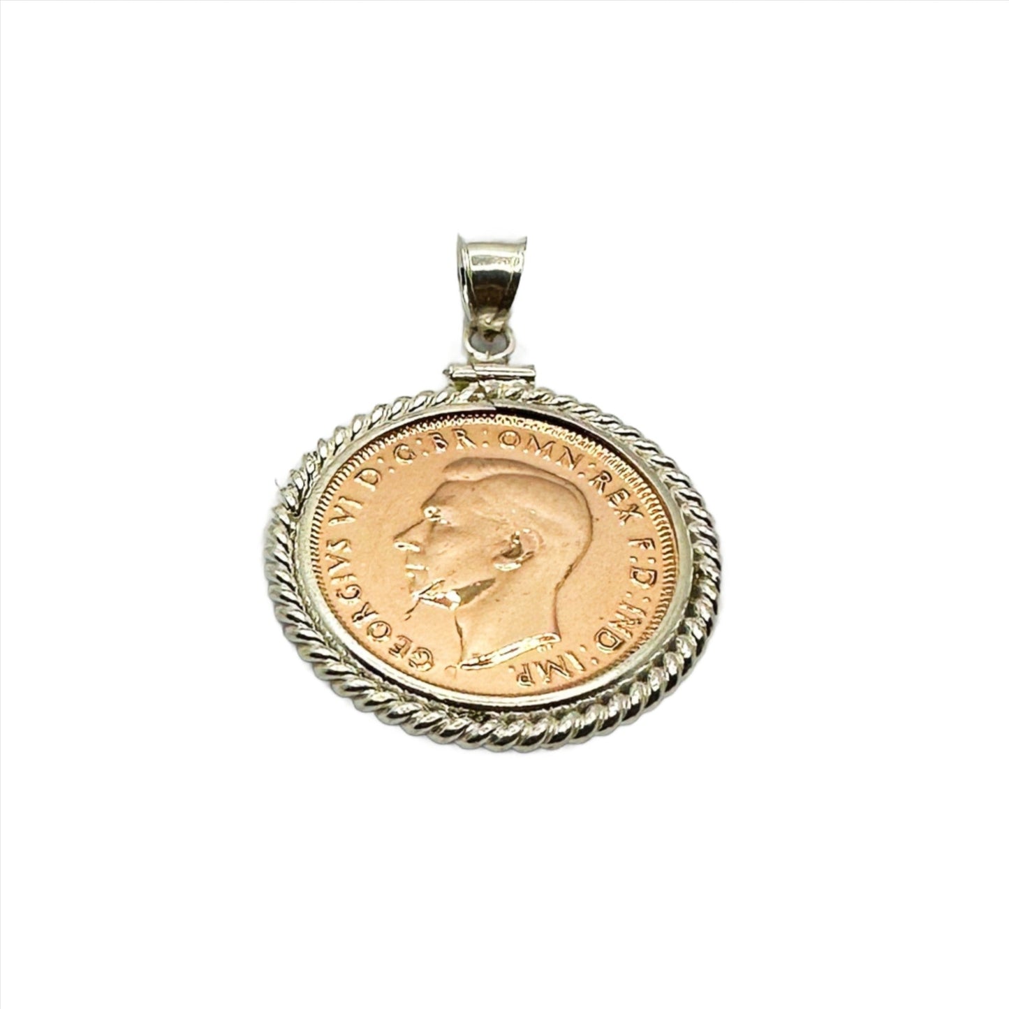 Australian Half Penny Sterling Silver Twisted Rope Bezel - Vintage Spirit - Handcrafted Coin Creations