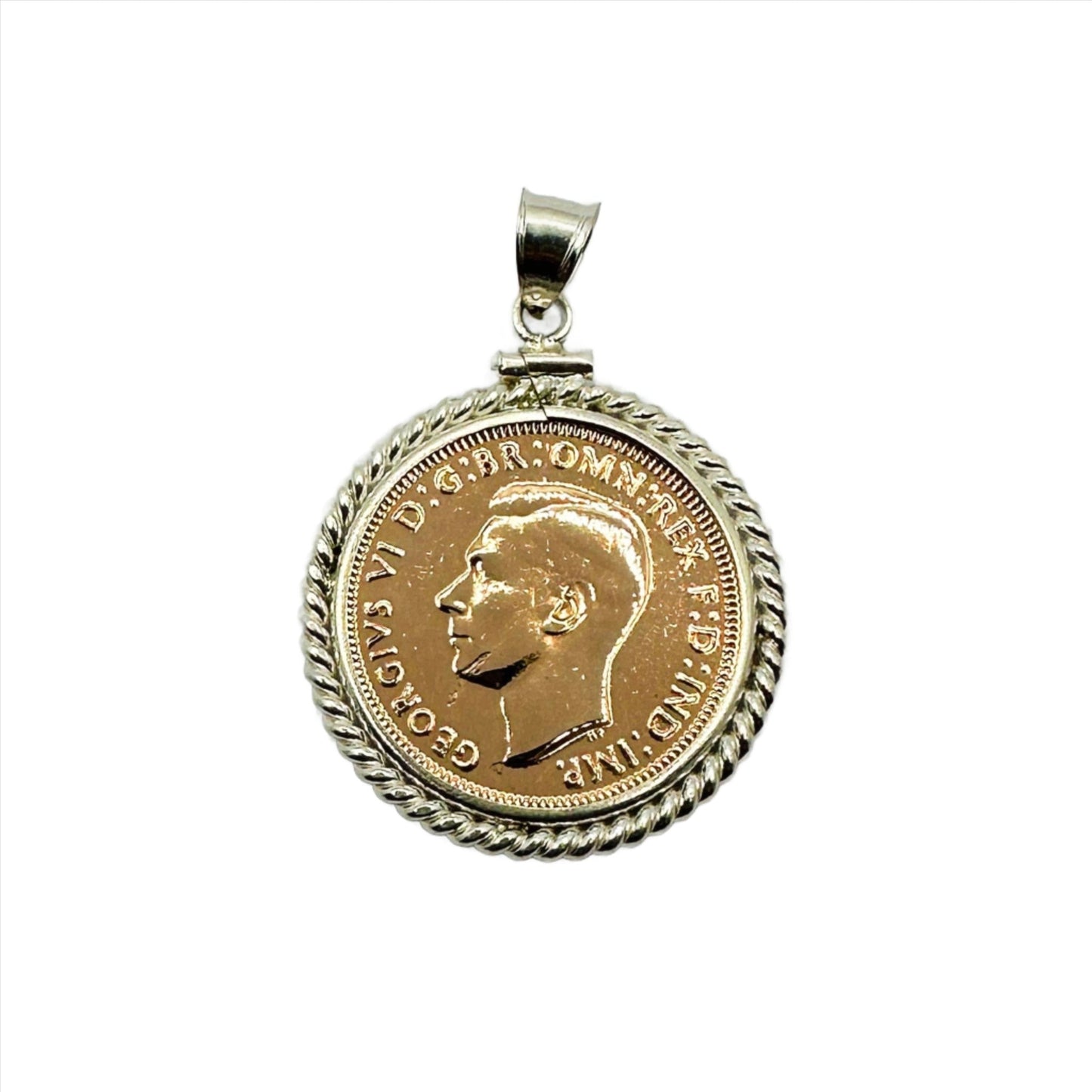 Australian Half Penny Sterling Silver Twisted Rope Bezel - Vintage Spirit - Handcrafted Coin Creations