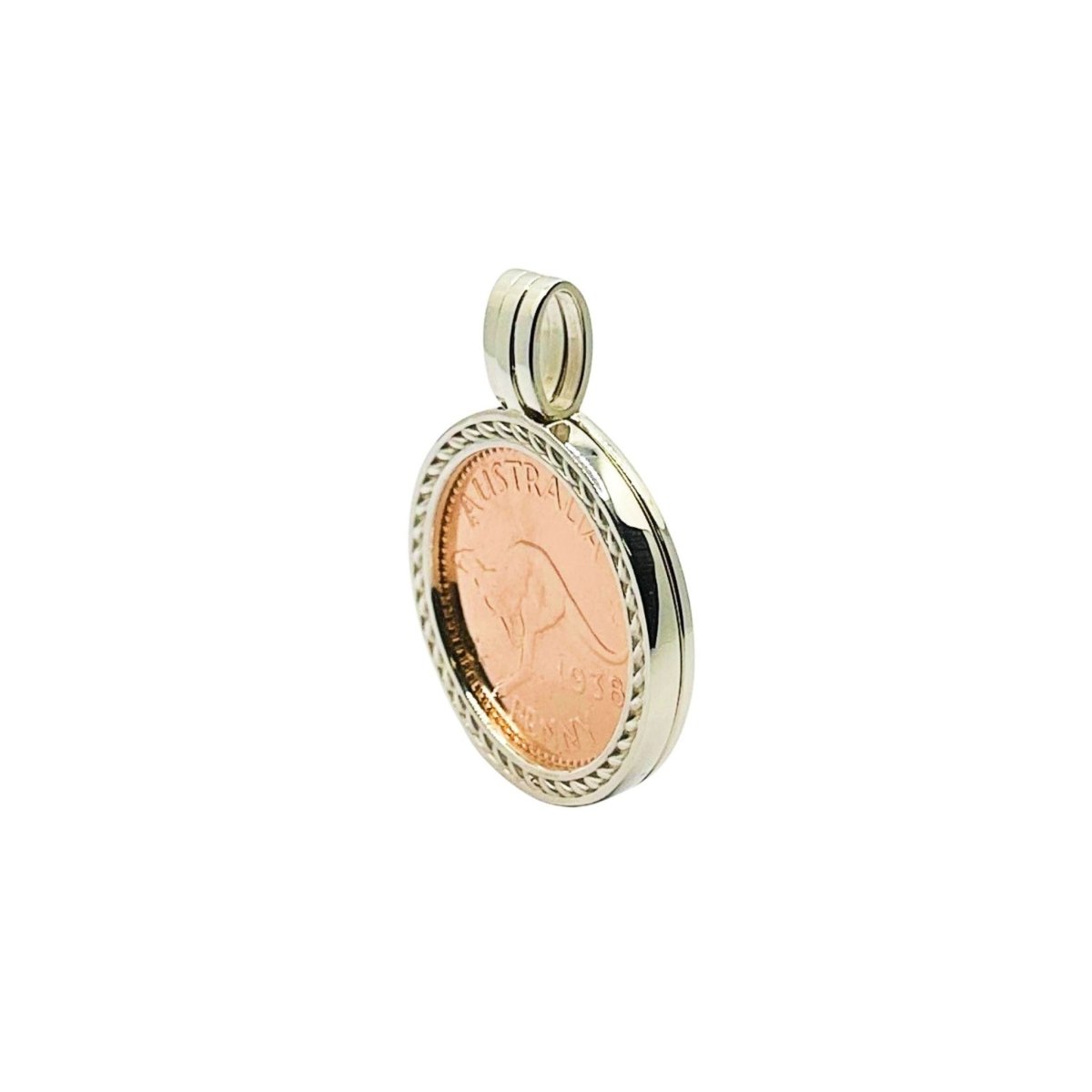 Australian Penny Sterling Silver VS Pendant - Vintage Spirit - Handcrafted Coin Creations