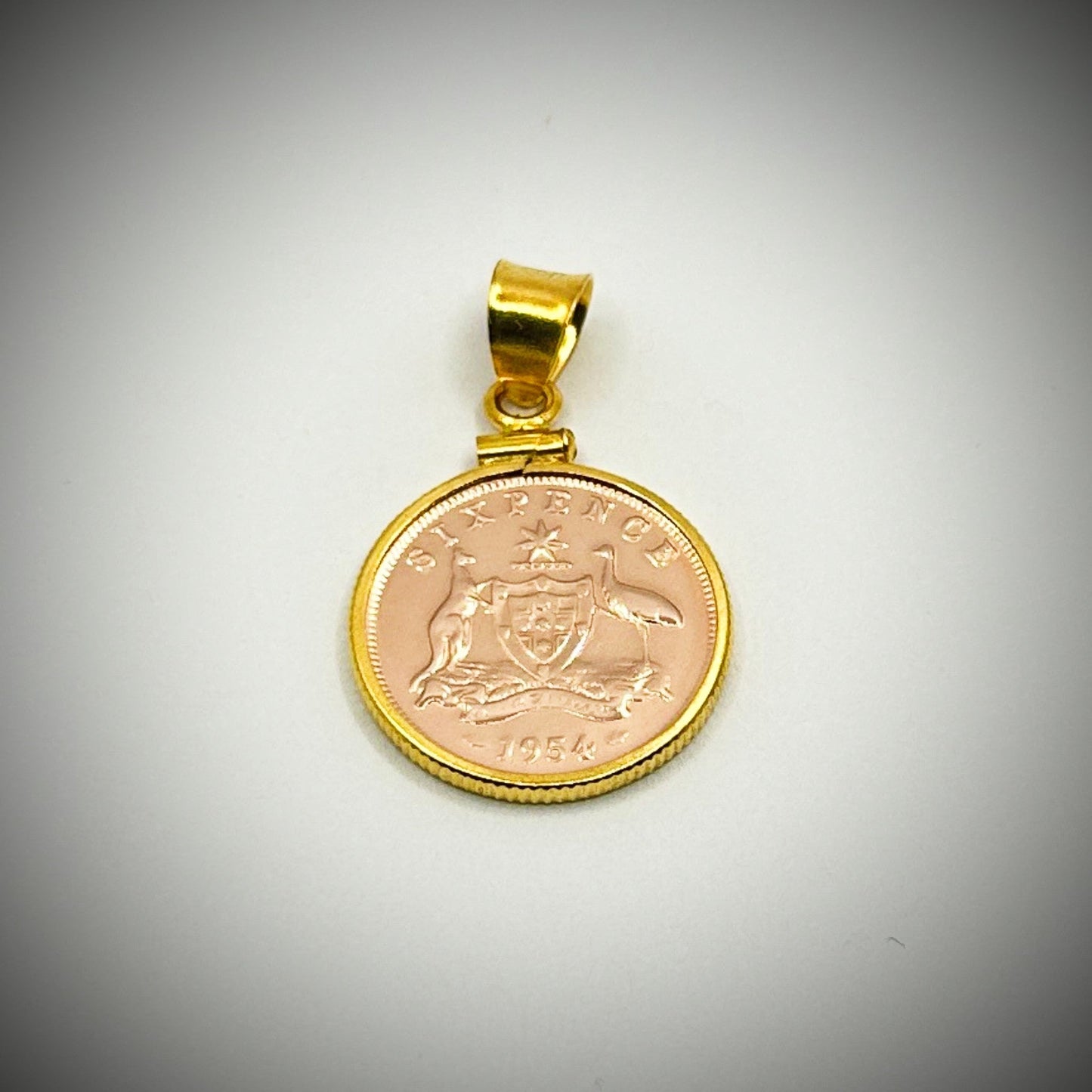 Australian Rose Gold Sixpence Gold Filled Bezel - Vintage Spirit - Handcrafted Coin Creations