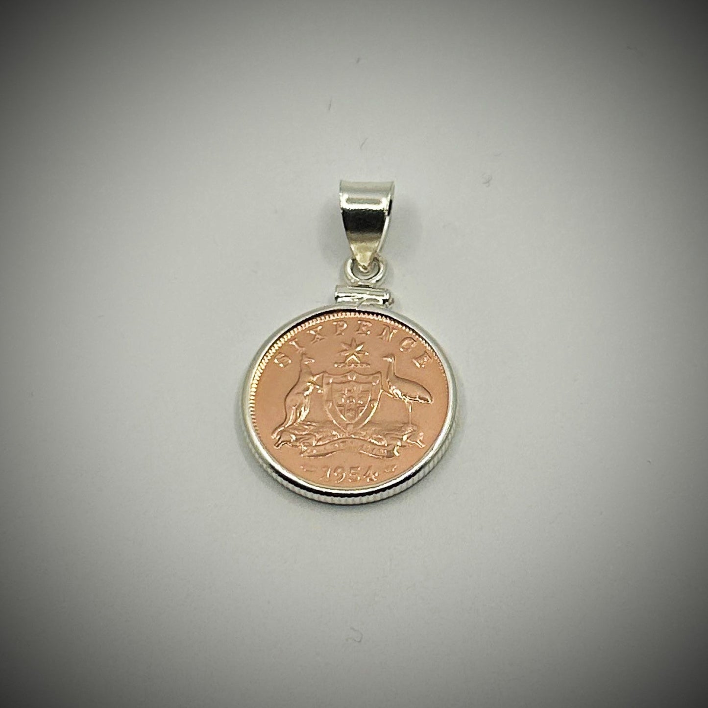 Australian Rose Gold Sixpence Sterling Silver Bezel - Vintage Spirit - Handcrafted Coin Creations