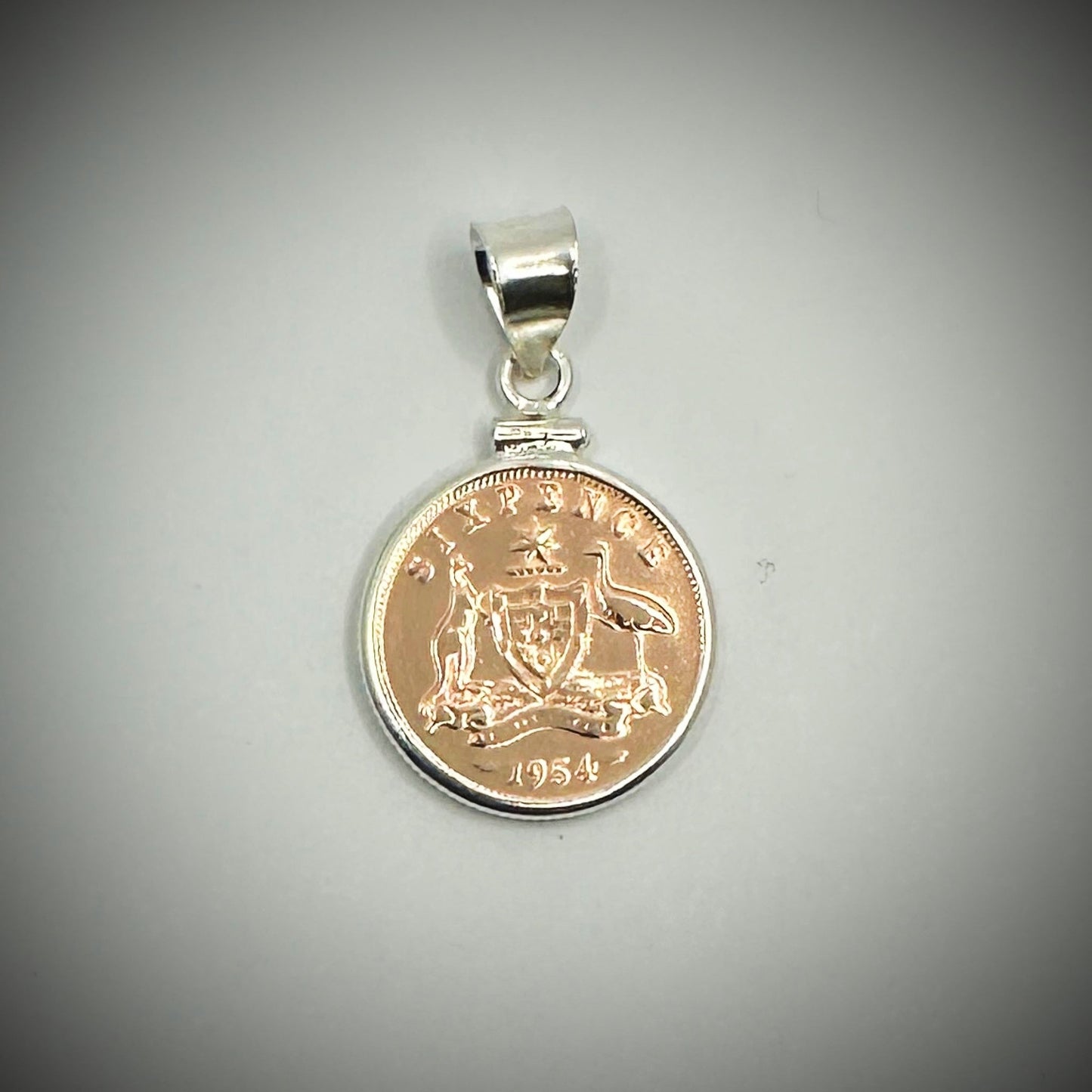 Australian Rose Gold Sixpence Sterling Silver Bezel - Vintage Spirit - Handcrafted Coin Creations