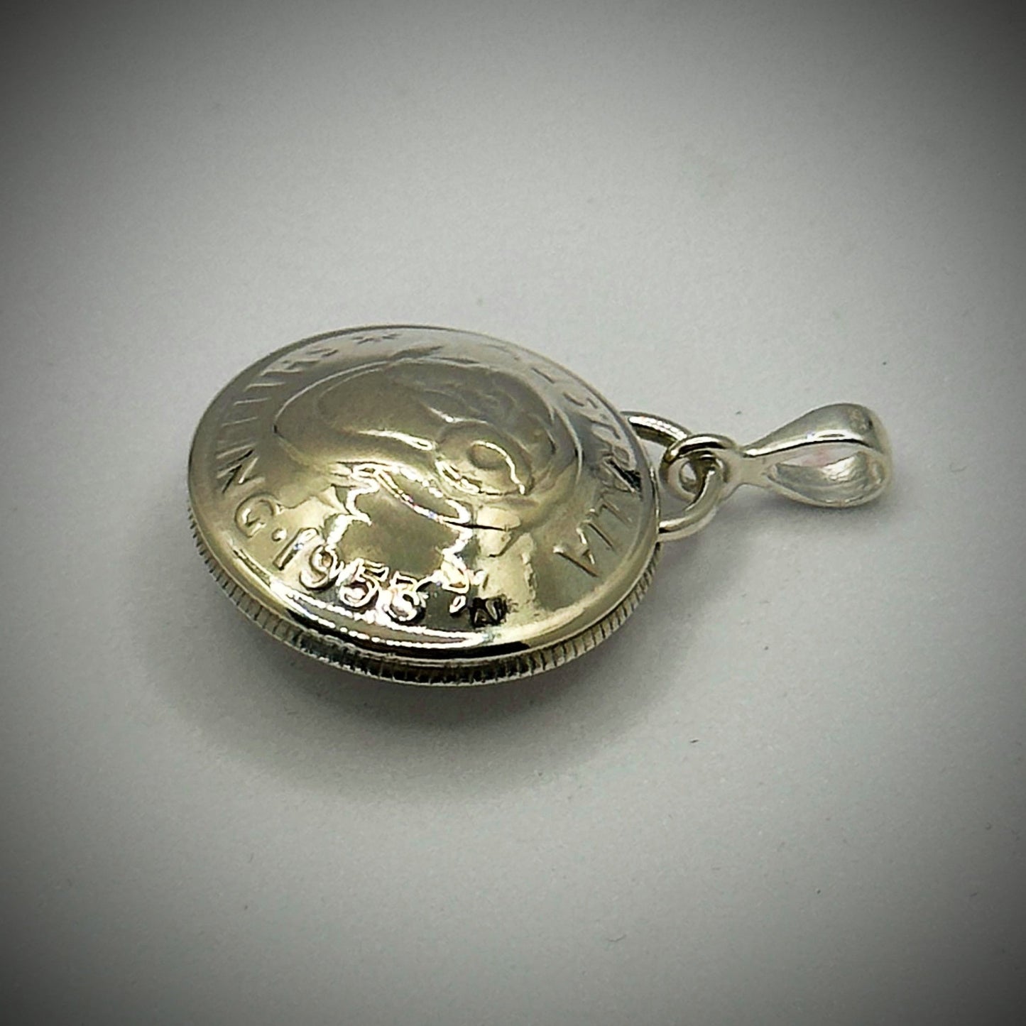Australian Shilling Handcrafted Domed Pendant - Vintage Spirit - Handcrafted Coin Creations