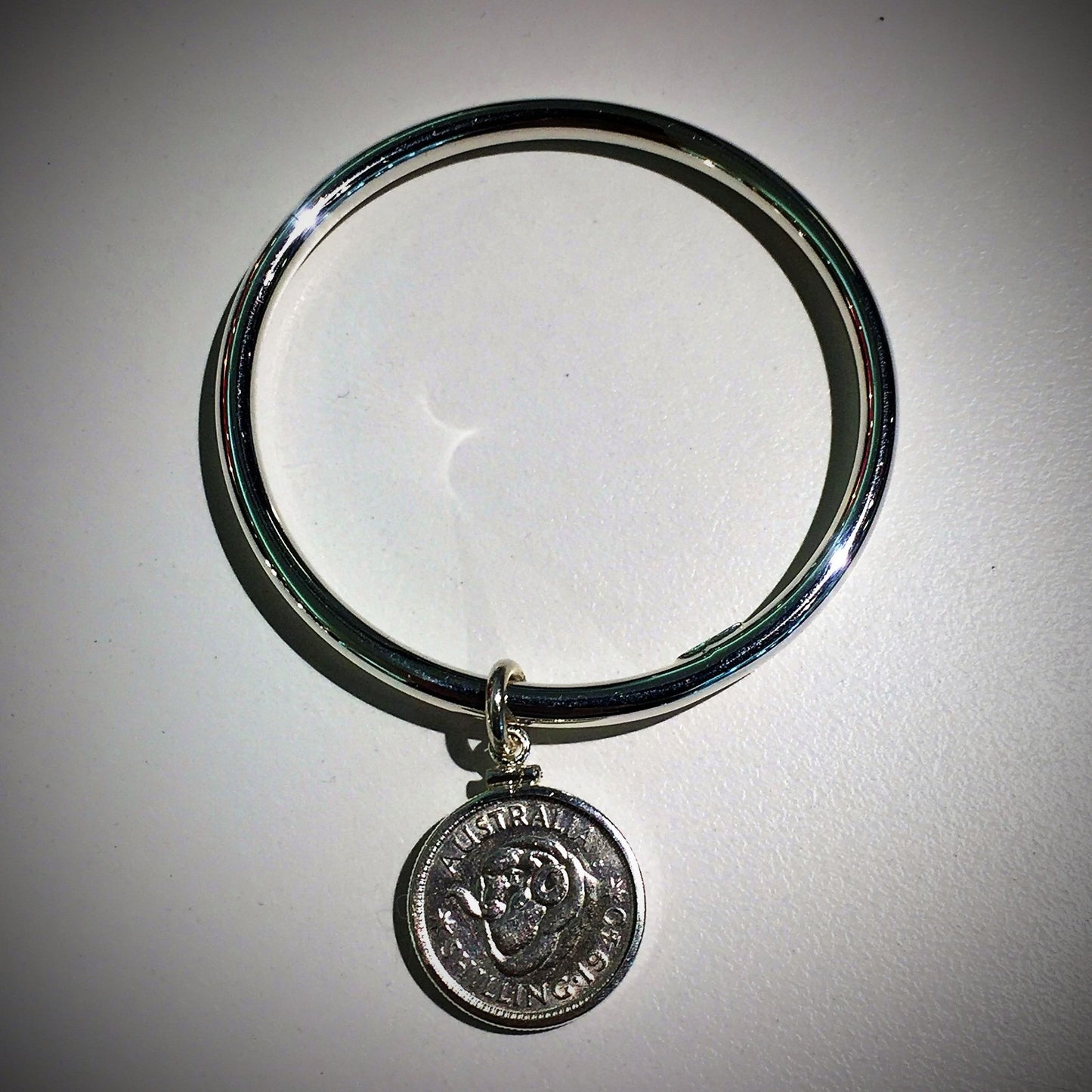 Australian Shilling Sterling Silver Bangle - Vintage Spirit - Handcrafted Coin Creations