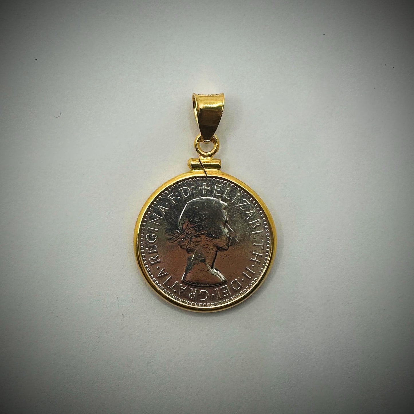 Australian Shilling Yellow Gold Filled Bezel - Vintage Spirit - Handcrafted Coin Creations