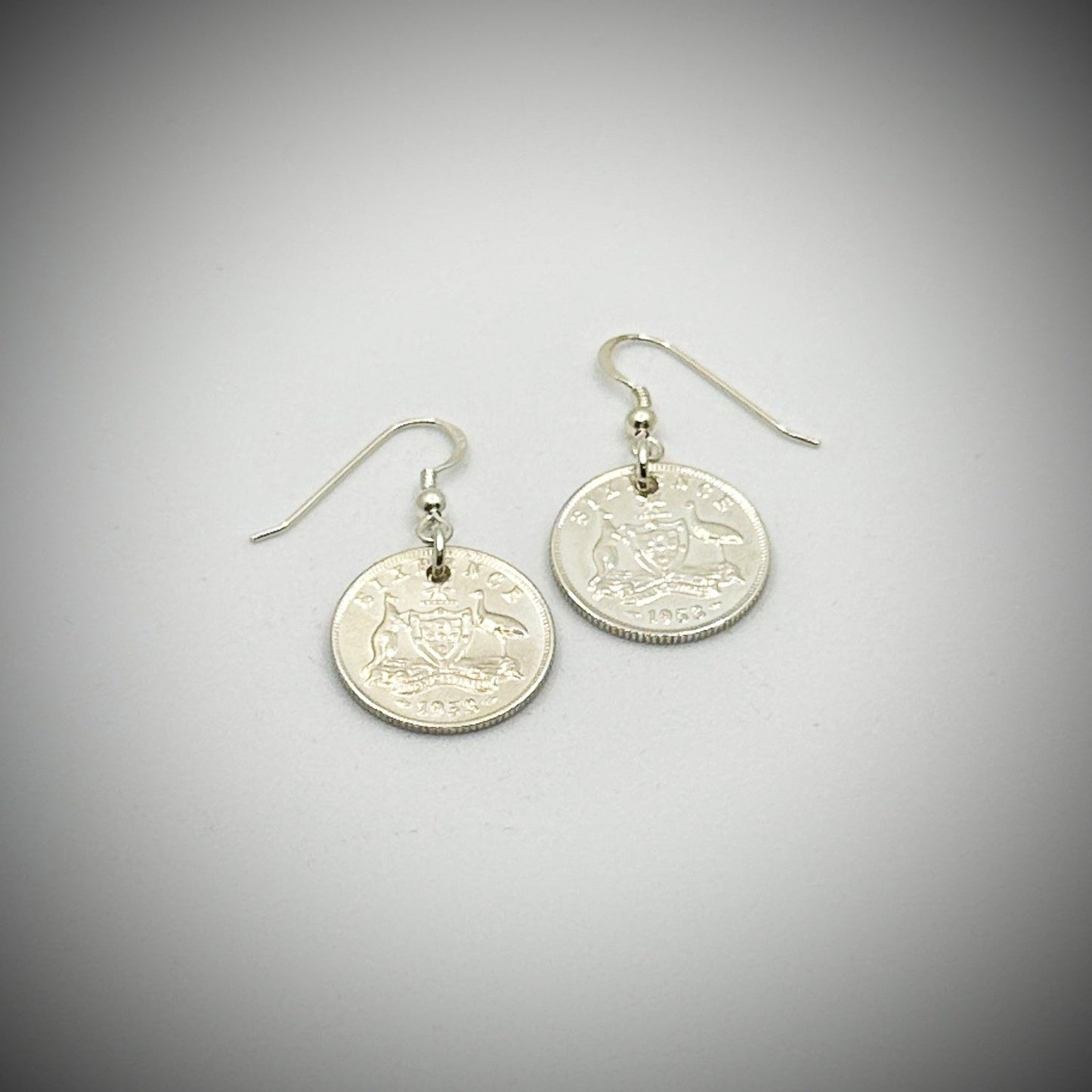 Australian Sixpence Dangle Earrings - Vintage Spirit - Handcrafted Coin Creations