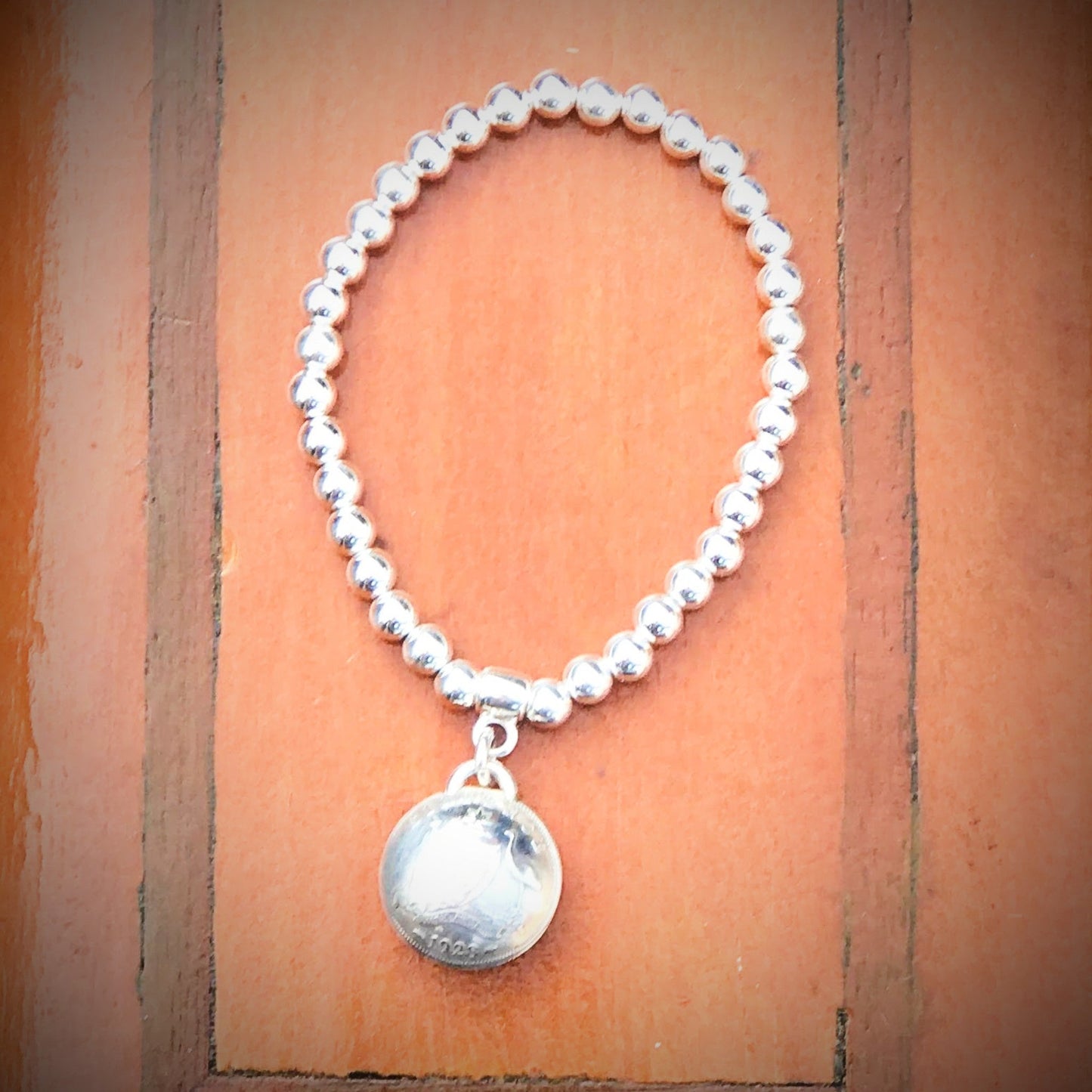 Australian Sixpence Domed 5mm Bracelet - Vintage Spirit - Handcrafted Coin Creations