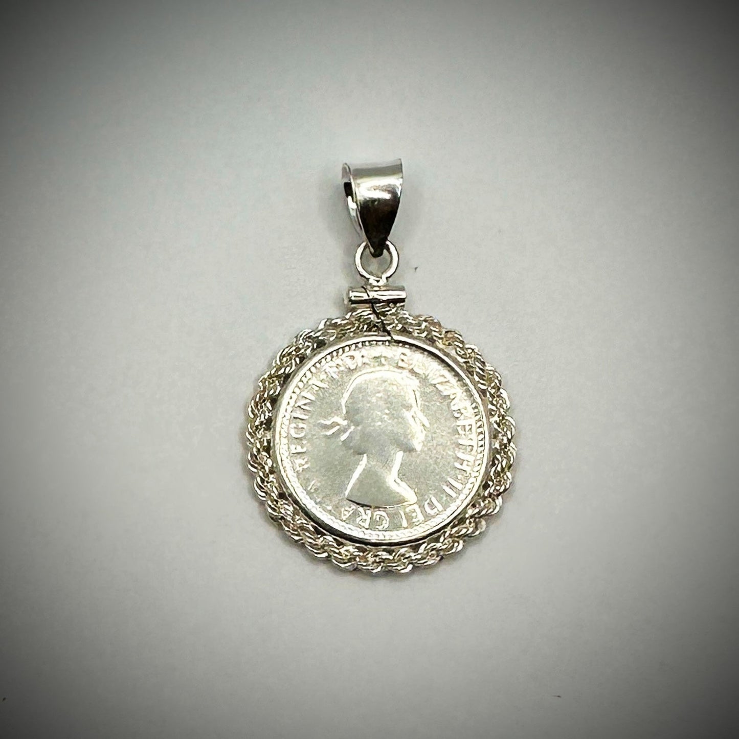 Australian Sixpence Sterling Silver Twisted Rope Bezel - Vintage Spirit - Handcrafted Coin Creations