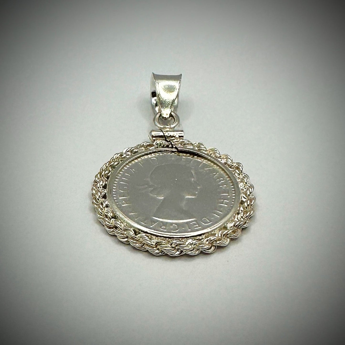 Australian Sixpence Sterling Silver Twisted Rope Bezel - Vintage Spirit - Handcrafted Coin Creations