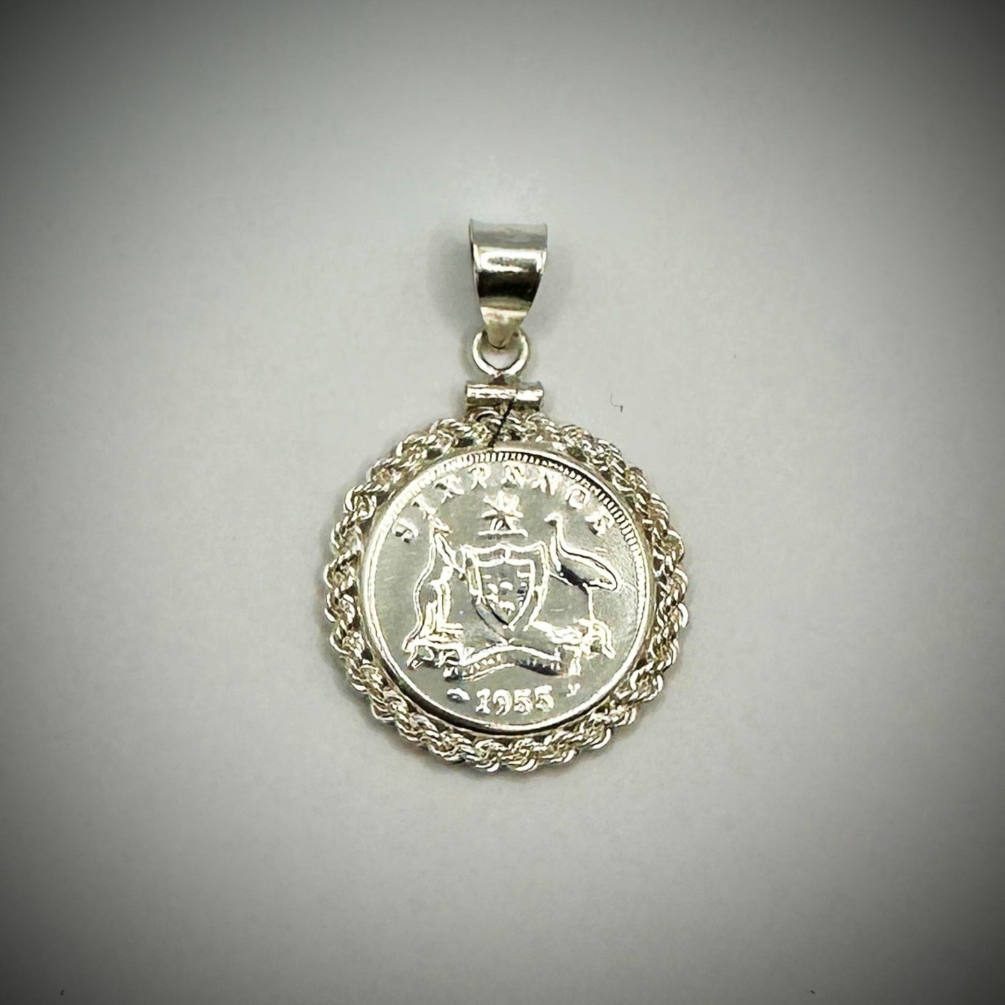 Australian Sixpence Sterling Silver Twisted Rope Bezel - Vintage Spirit - Handcrafted Coin Creations