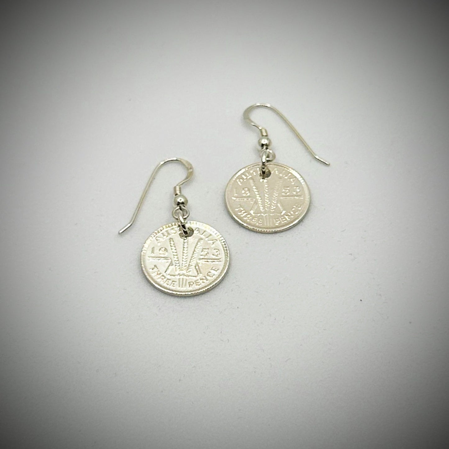 Australian Threepence Dangle Earrings - Vintage Spirit - Handcrafted Coin Creations