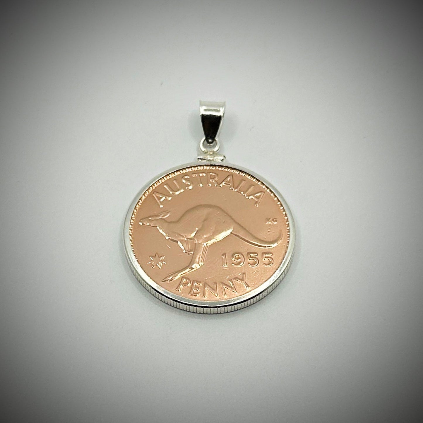 Rose Gold Australian Penny Sterling Silver Bezel - Vintage Spirit - Handcrafted Coin Creations