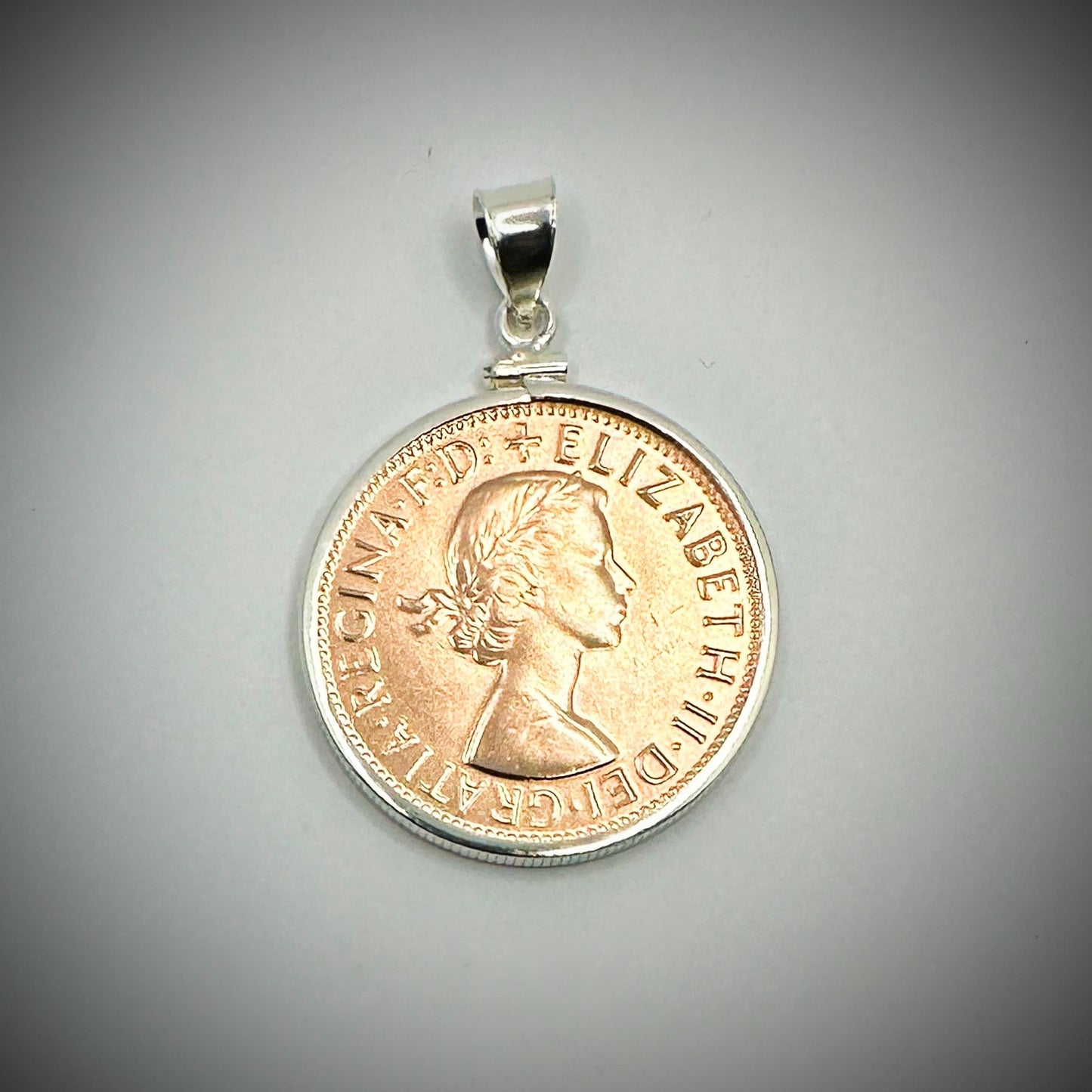 Rose Gold Australian Penny Sterling Silver Bezel - Vintage Spirit - Handcrafted Coin Creations