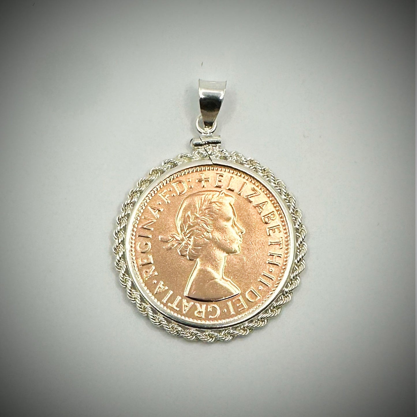 Rose Gold Australian Penny Twisted Rope Bezel - Vintage Spirit - Handcrafted Coin Creations