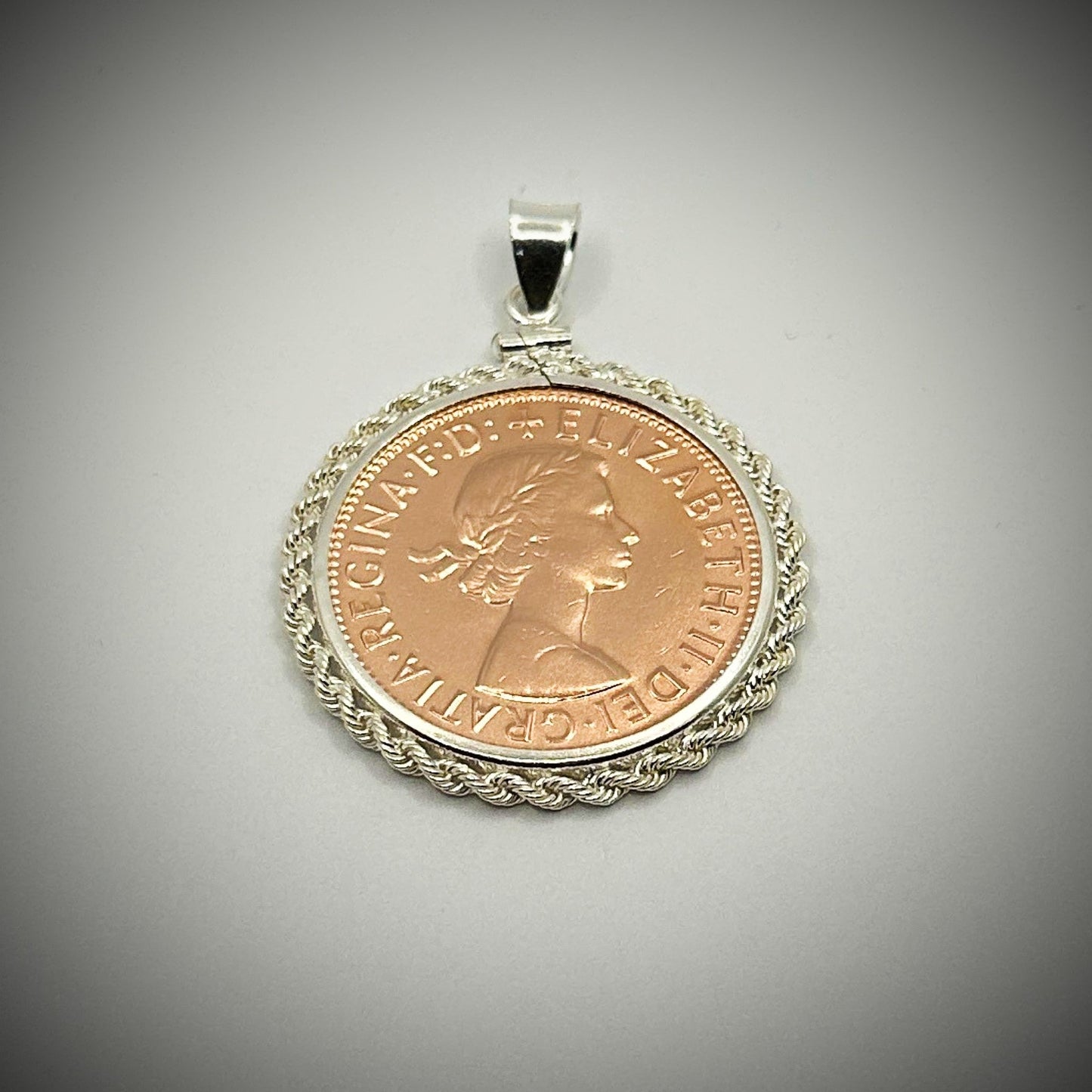 Rose Gold Australian Penny Twisted Rope Bezel - Vintage Spirit - Handcrafted Coin Creations