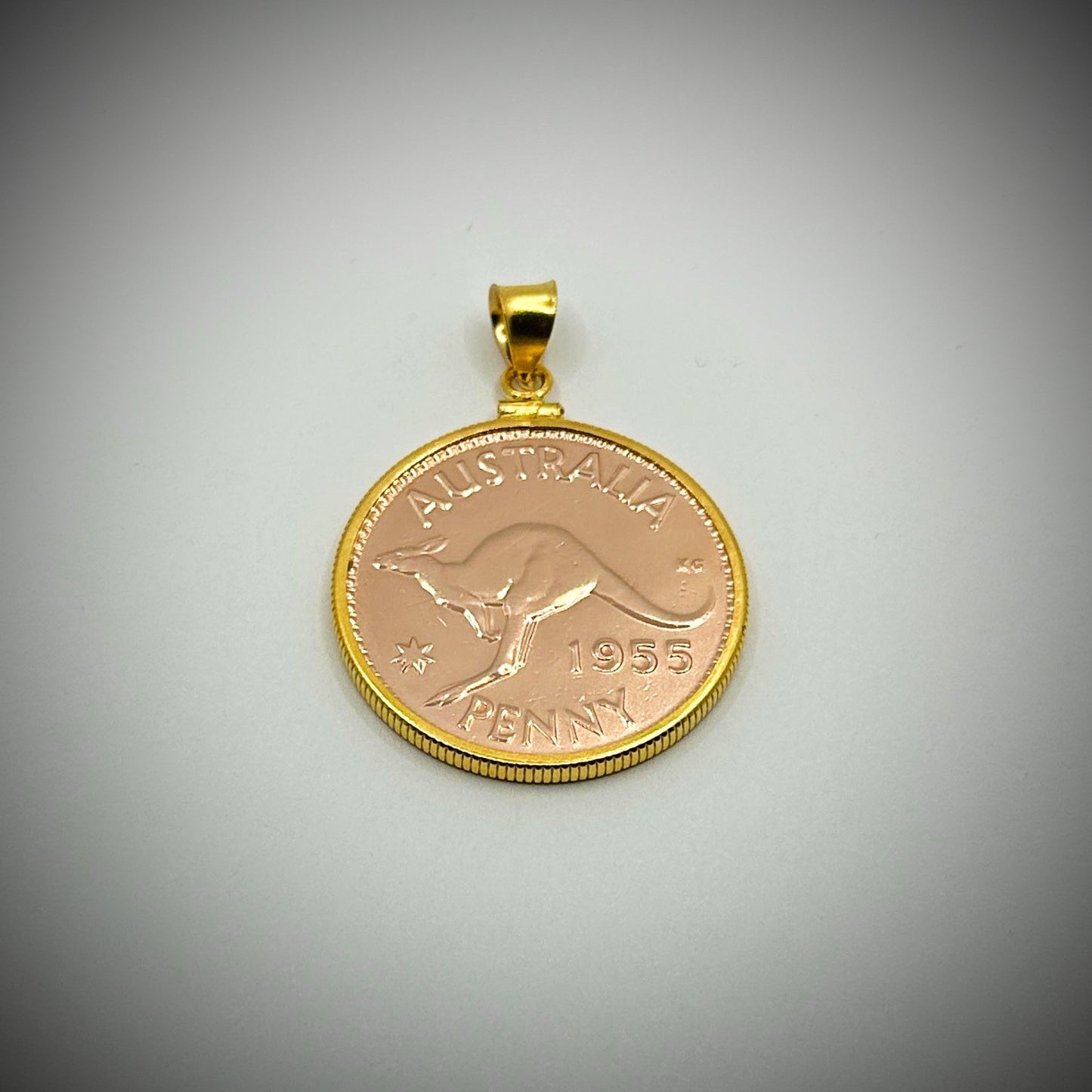Rose Gold Australian Penny Yellow Gold Filled Bezel - Vintage Spirit - Handcrafted Coin Creations