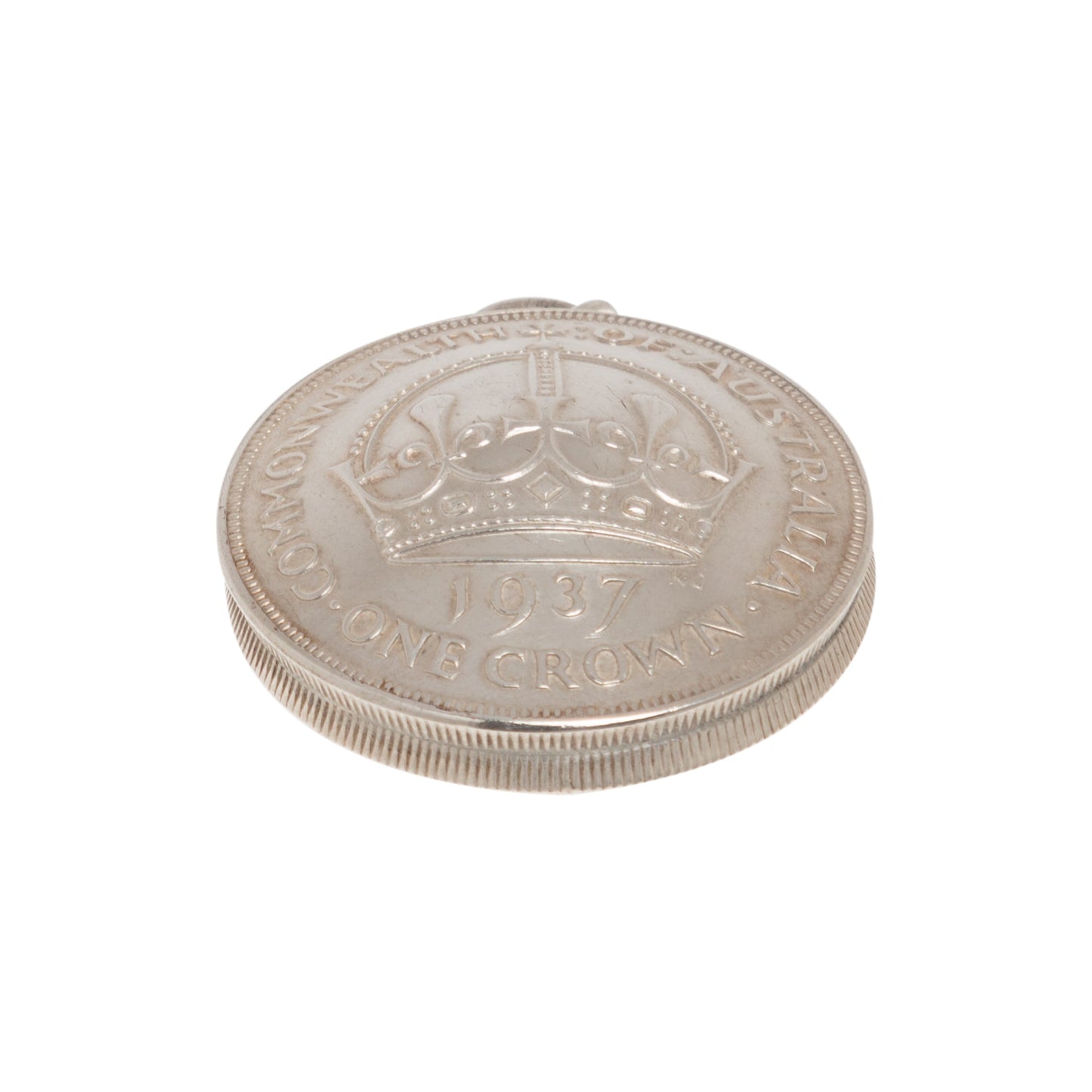 1937 Australian Crown Handcrafted Domed Pendant - Vintage Spirit - Handcrafted Coin Creations