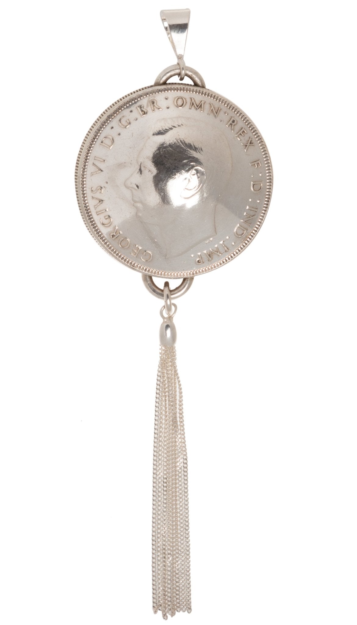 1937 Australian Crown Pendant with Sterling Silver Tassel - Vintage Spirit - Handcrafted Coin Creations