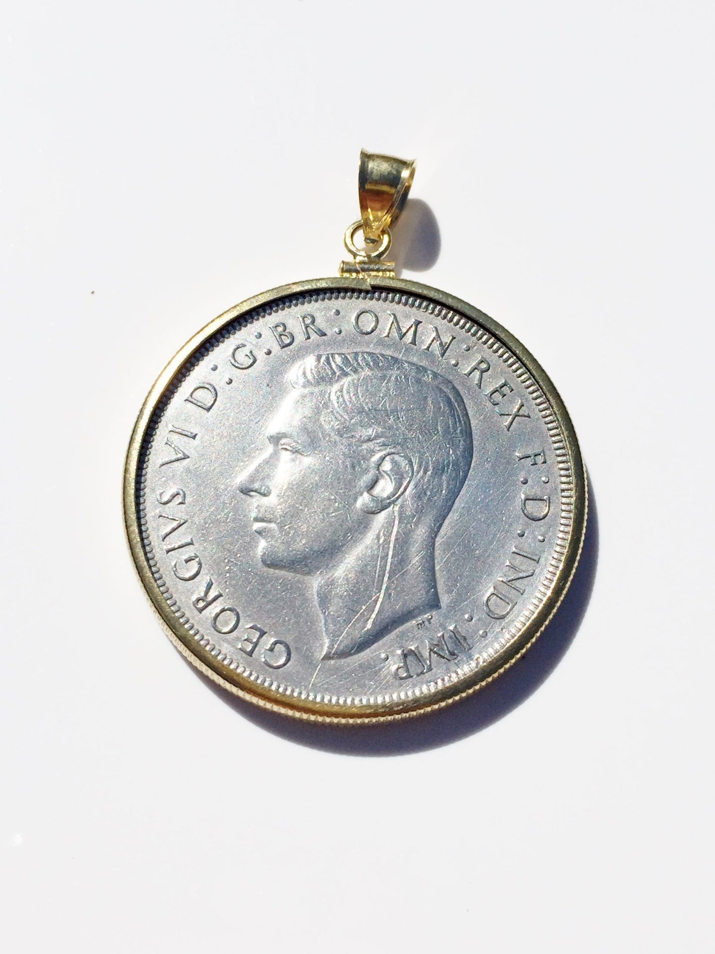 1937 Australian Crown Yellow Gold Filled Bezel - Vintage Spirit - Handcrafted Coin Creations