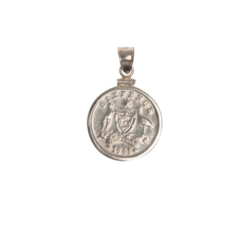 Australian Sixpence - Sterling Silver Bezel - Choose your year - Front