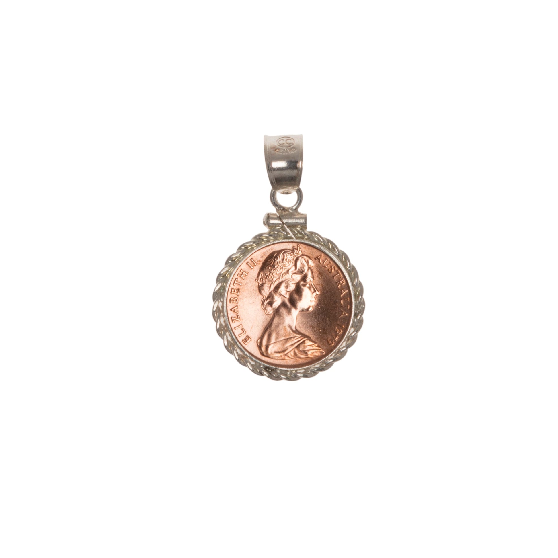 Australian 1 Cent Twisted Rope Bezel - Vintage Spirit - Handcrafted Coin Creations