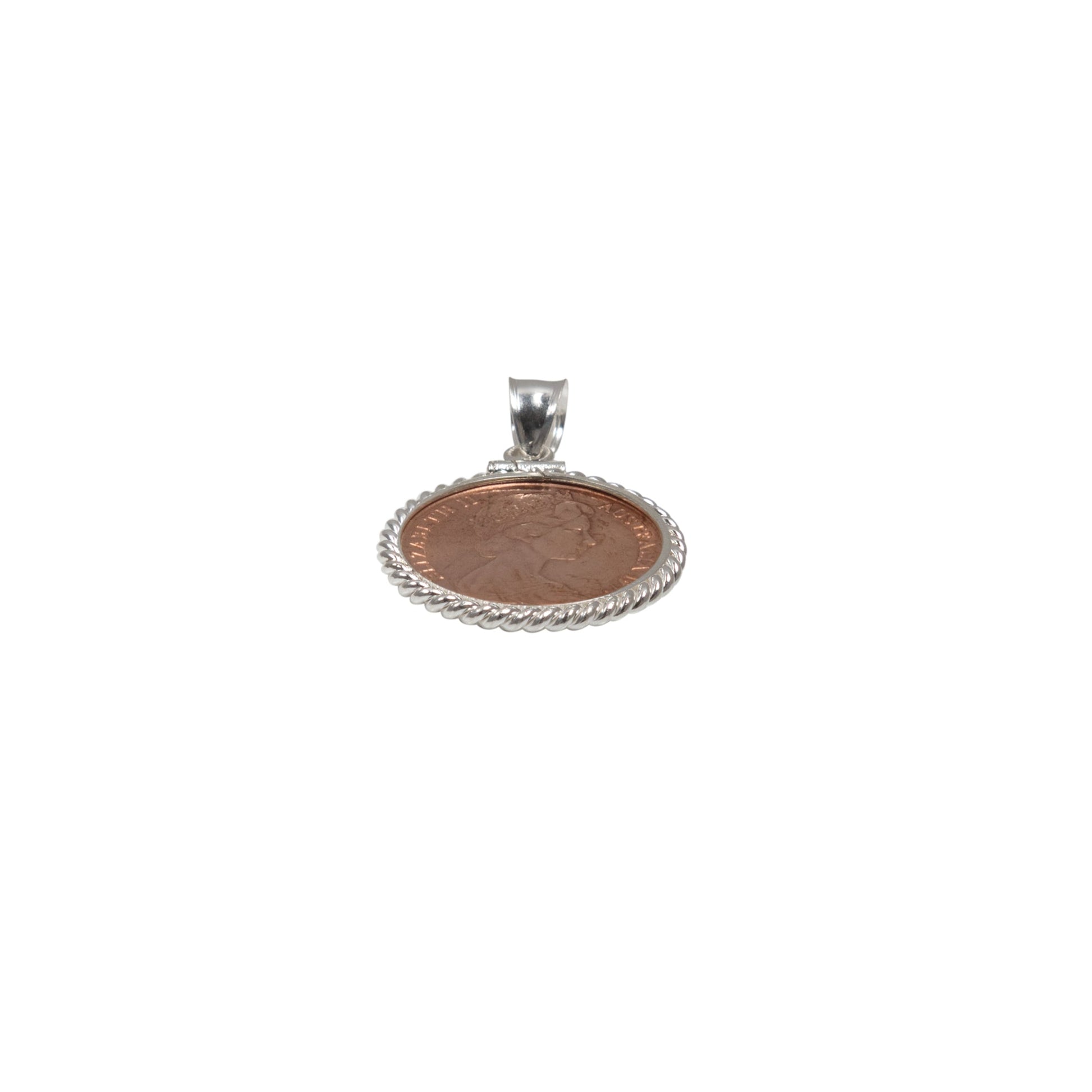 Australian 1 Cent Twisted Rope Bezel - Vintage Spirit - Handcrafted Coin Creations