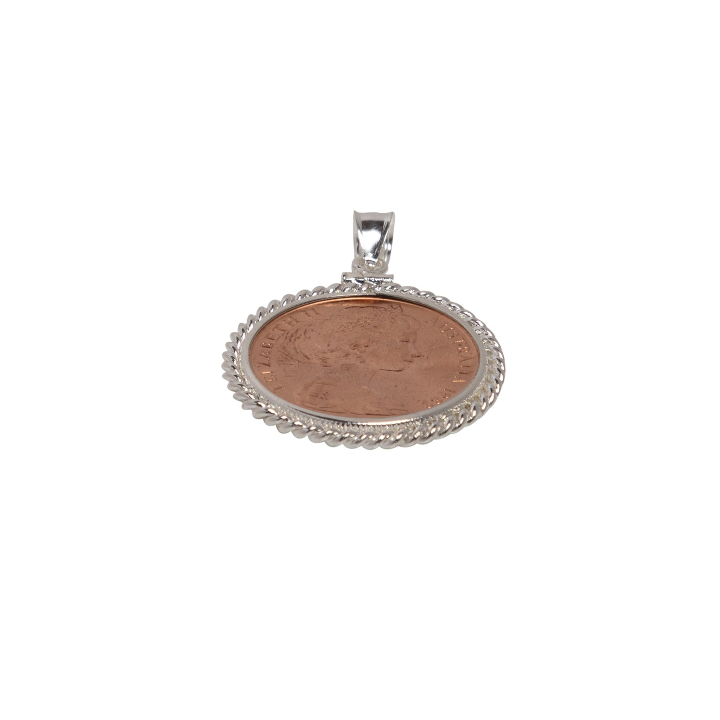 Australian 2 Cent Twisted Rope Bezel - Vintage Spirit - Handcrafted Coin Creations