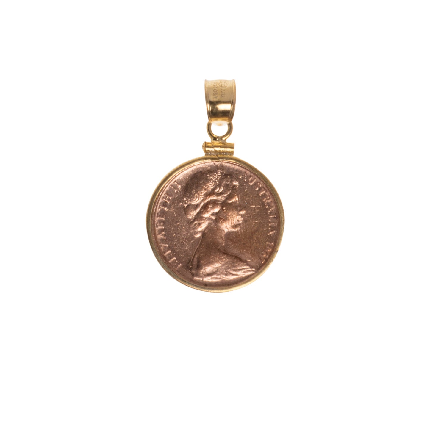 Australian 2 Cent Yellow Gold Filled Bezel - Vintage Spirit - Handcrafted Coin Creations
