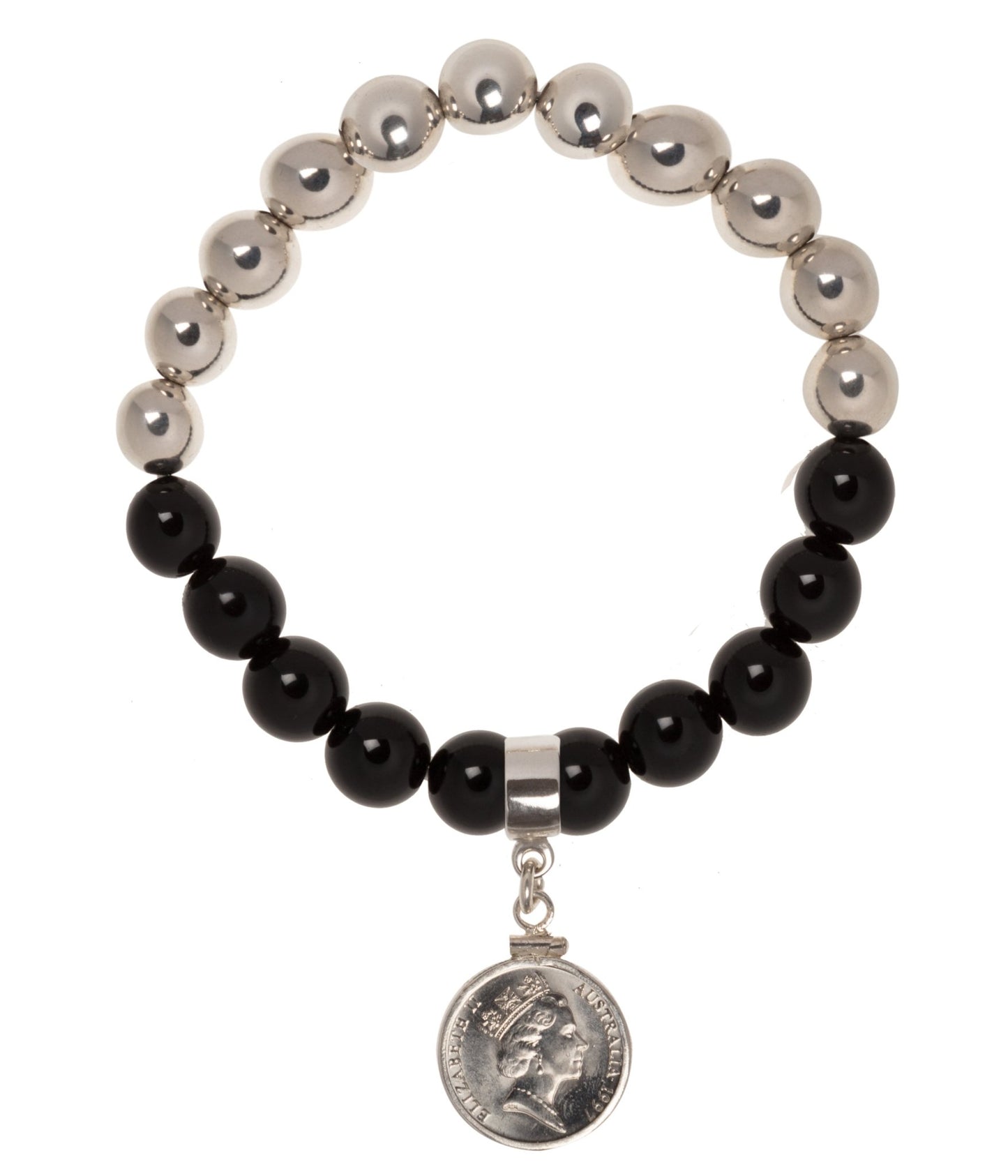 Australian 5 cent 10mm Bead Bracelet - Vintage Spirit - Handcrafted Coin Creations