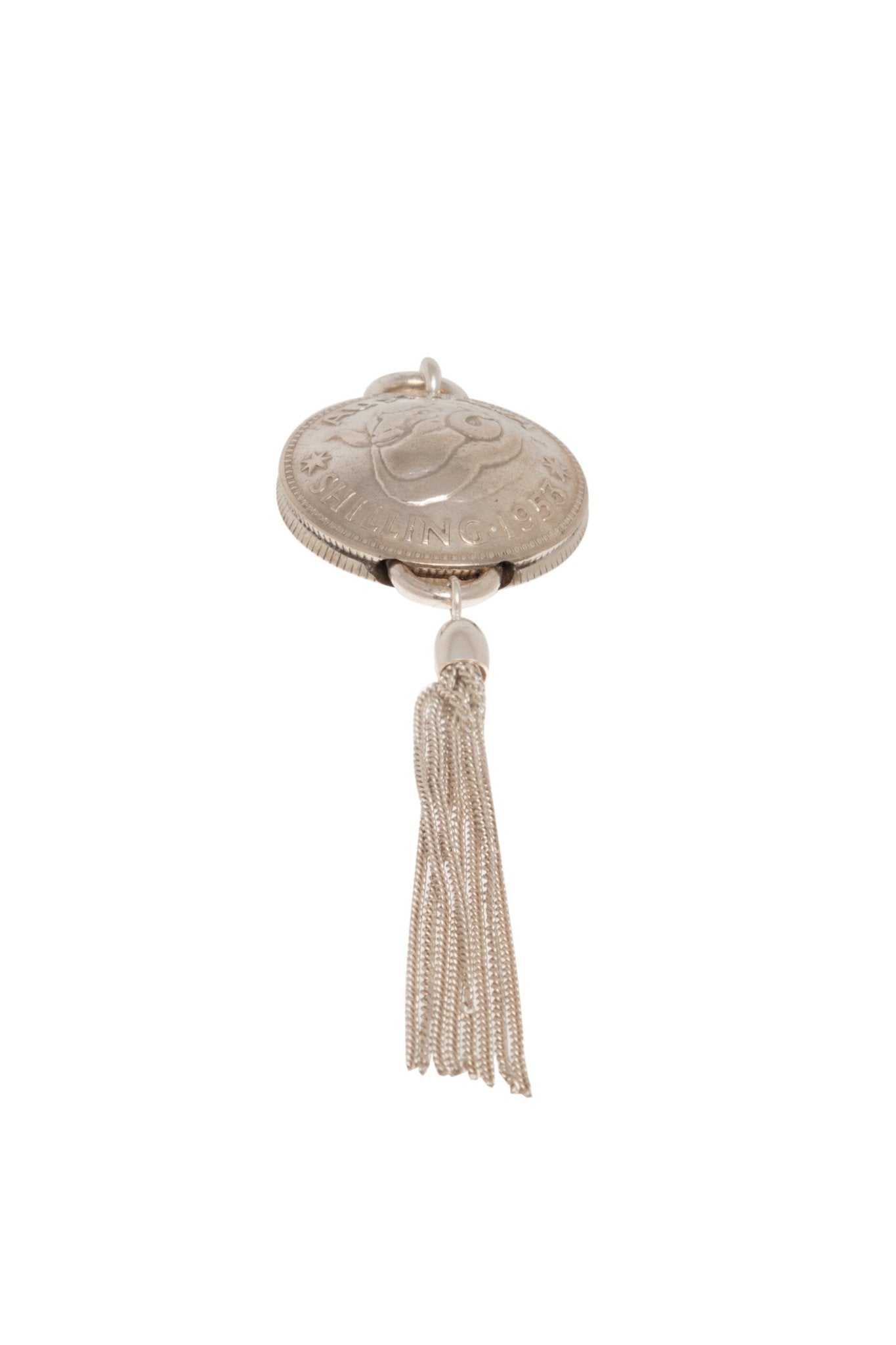 Australian Shilling Pendant with Sterling Silver Tassel - Vintage Spirit - Handcrafted Coin Creations