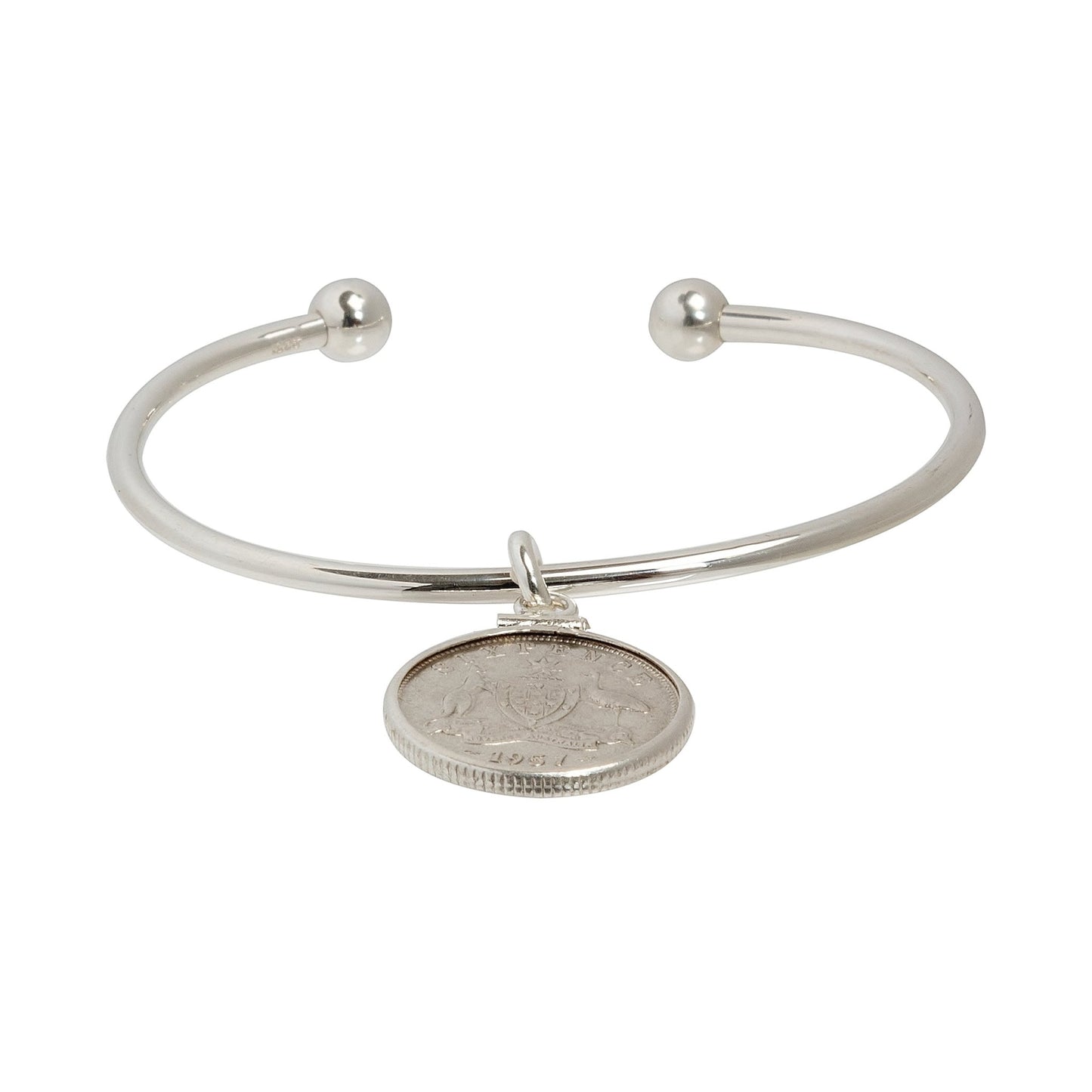 Australian Sixpence Cuff Bracelet - Vintage Spirit - Handcrafted Coin Creations