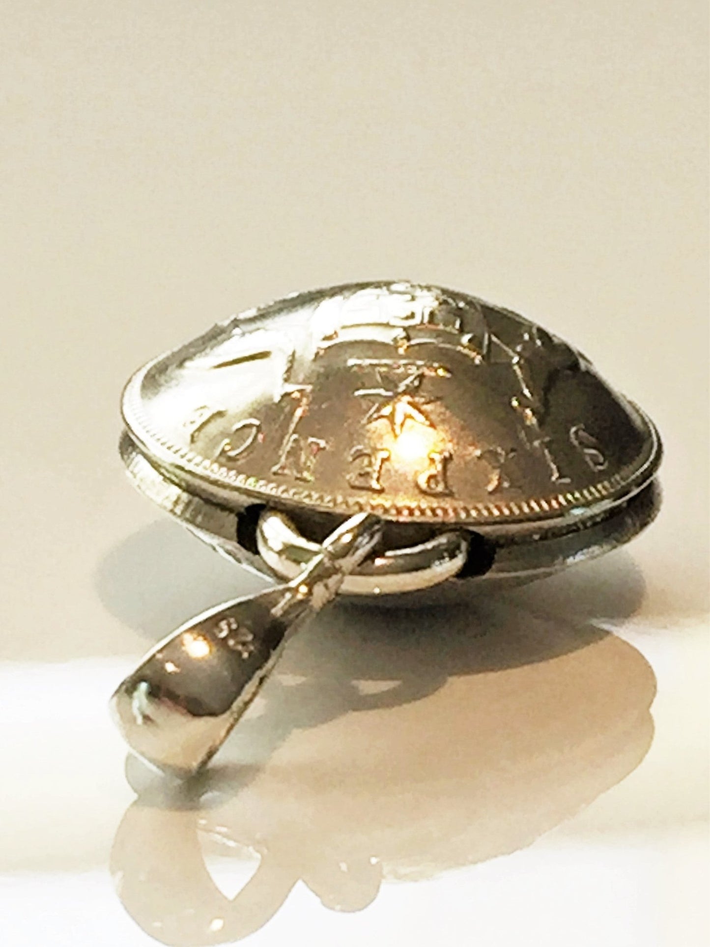 Australian Sixpence Handcrafted Domed Pendant - Vintage Spirit - Handcrafted Coin Creations
