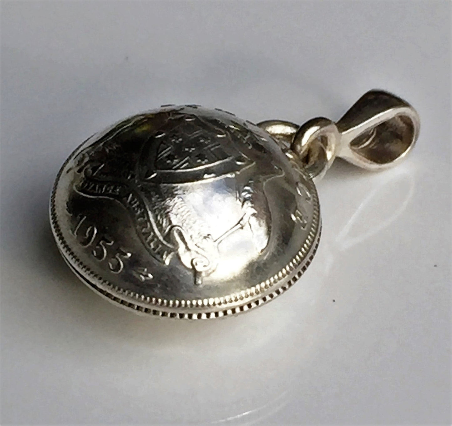 Australian Sixpence Handcrafted Domed Pendant - Vintage Spirit - Handcrafted Coin Creations