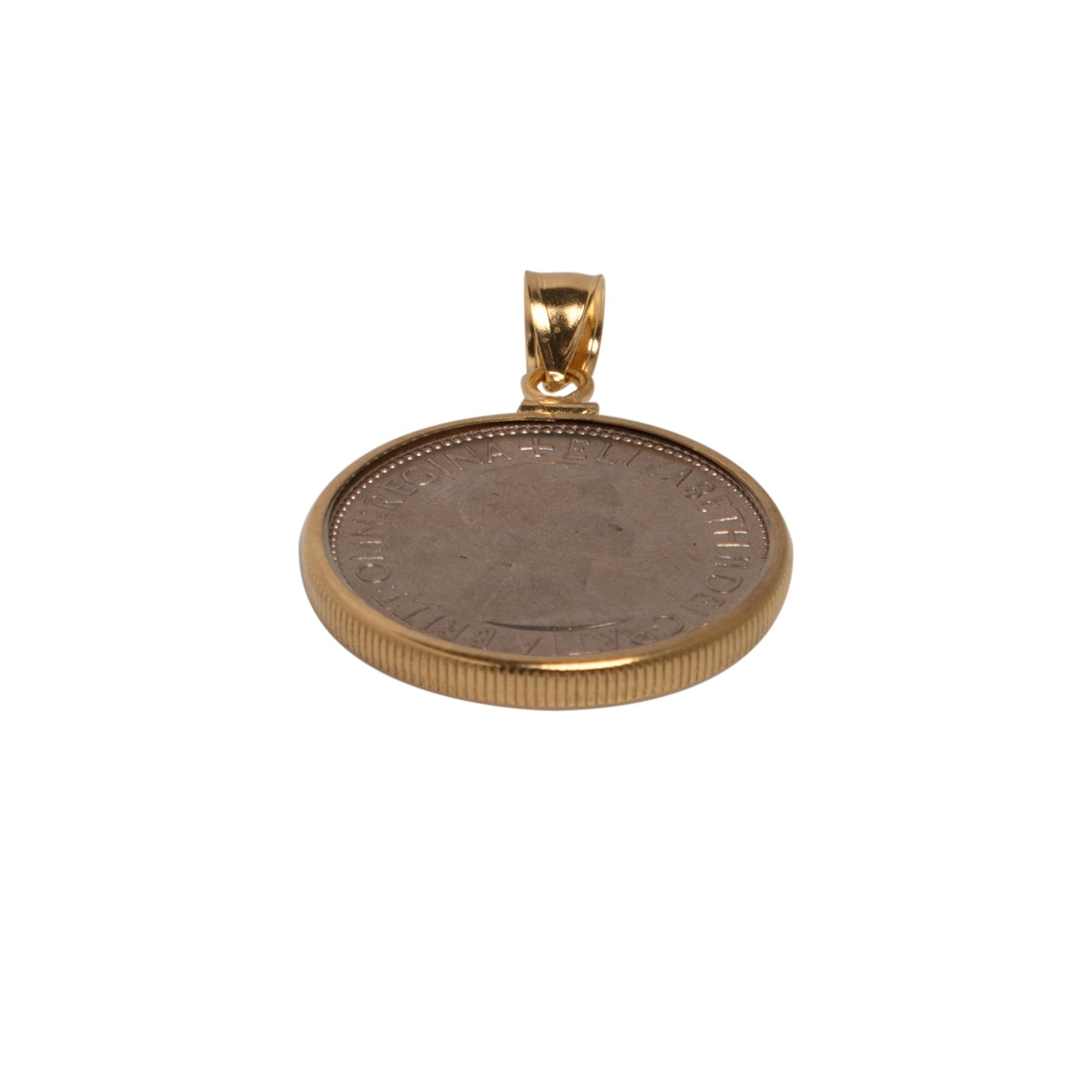 British Florin Yellow Gold Filled Bezel - Vintage Spirit - Handcrafted Coin Creations