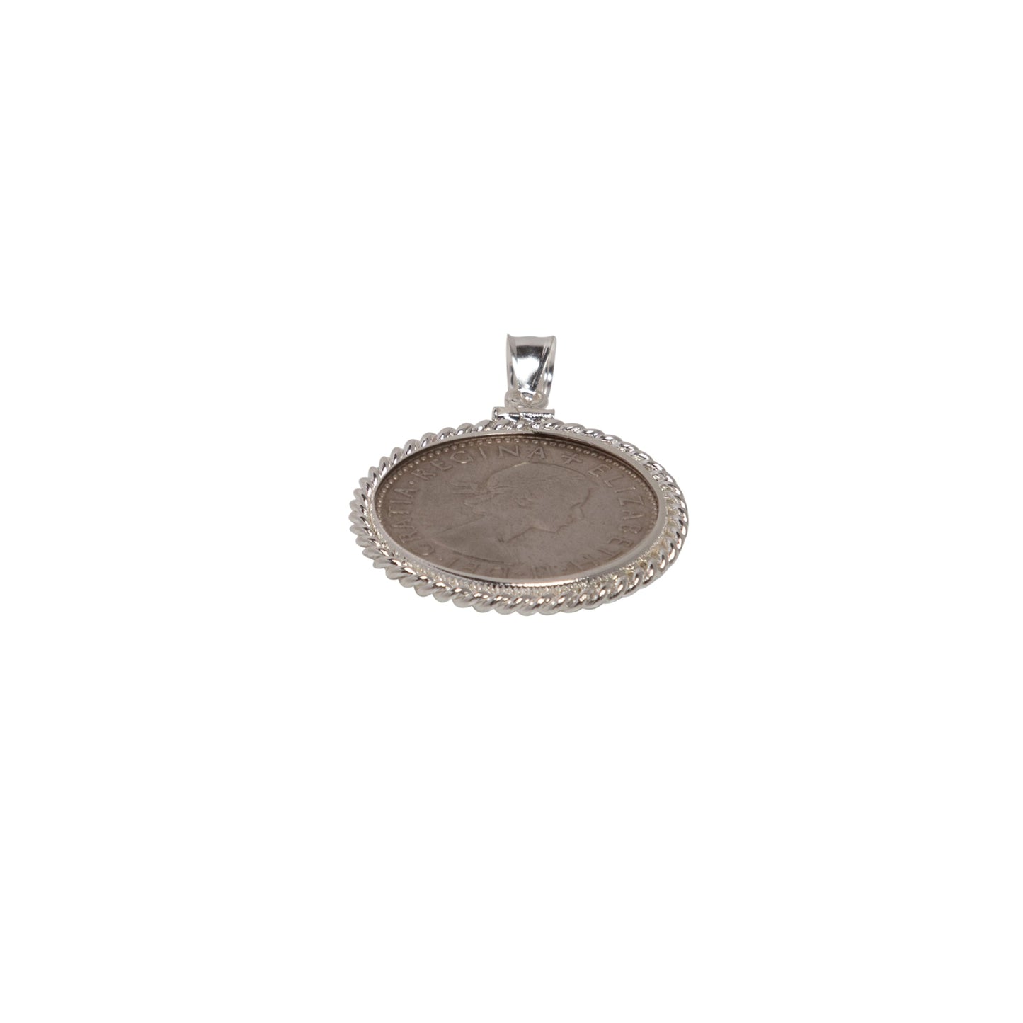 British Sixpence Twisted Rope Bezel - Vintage Spirit - Handcrafted Coin Creations