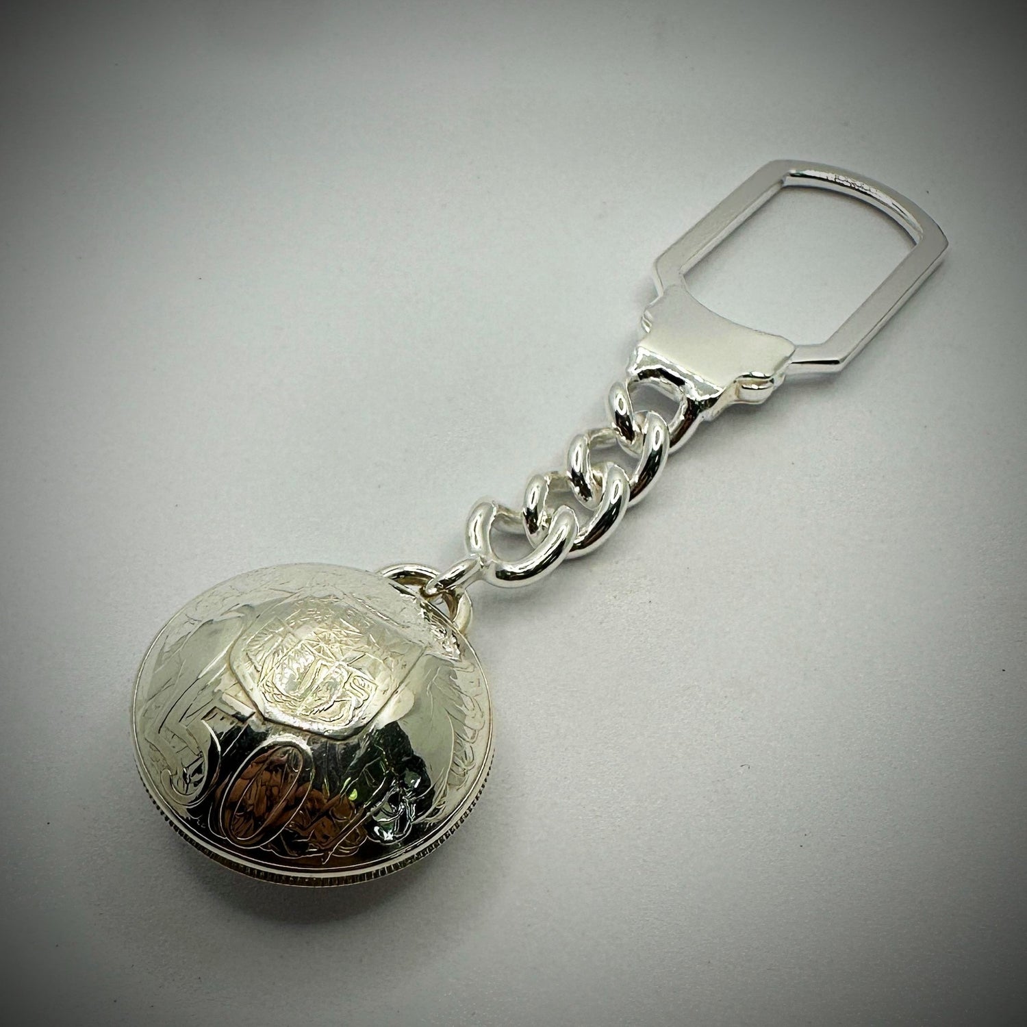 1966 Australian Round 50 Cent Domed Tension Lock Keychain - Vintage Spirit - Handcrafted Coin Creations
