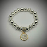 Australian Threepence 10mm Bead Bracelet with our Gold Filled frame