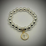Australian Threepence 10mm Bead Bracelet with our Gold Filled frame