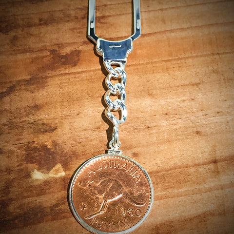 Australian Penny Tension Lock Keychain