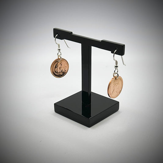 Australian 1 Cent Dangle Earrings - Vintage Spirit - Handcrafted Coin Creations