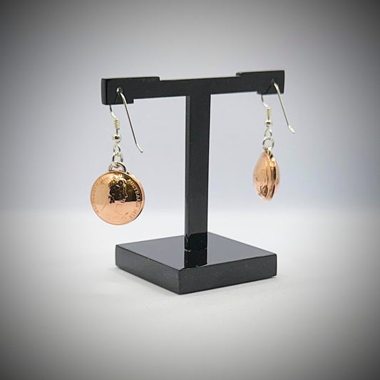 Australian 1 Cent Domed Earrings - Vintage Spirit - Handcrafted Coin Creations