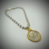 Australian 5 Cent Sterling Silver Bead Bracelet - Gold Filled Bezel - Vintage Spirit - Handcrafted Coin Creations