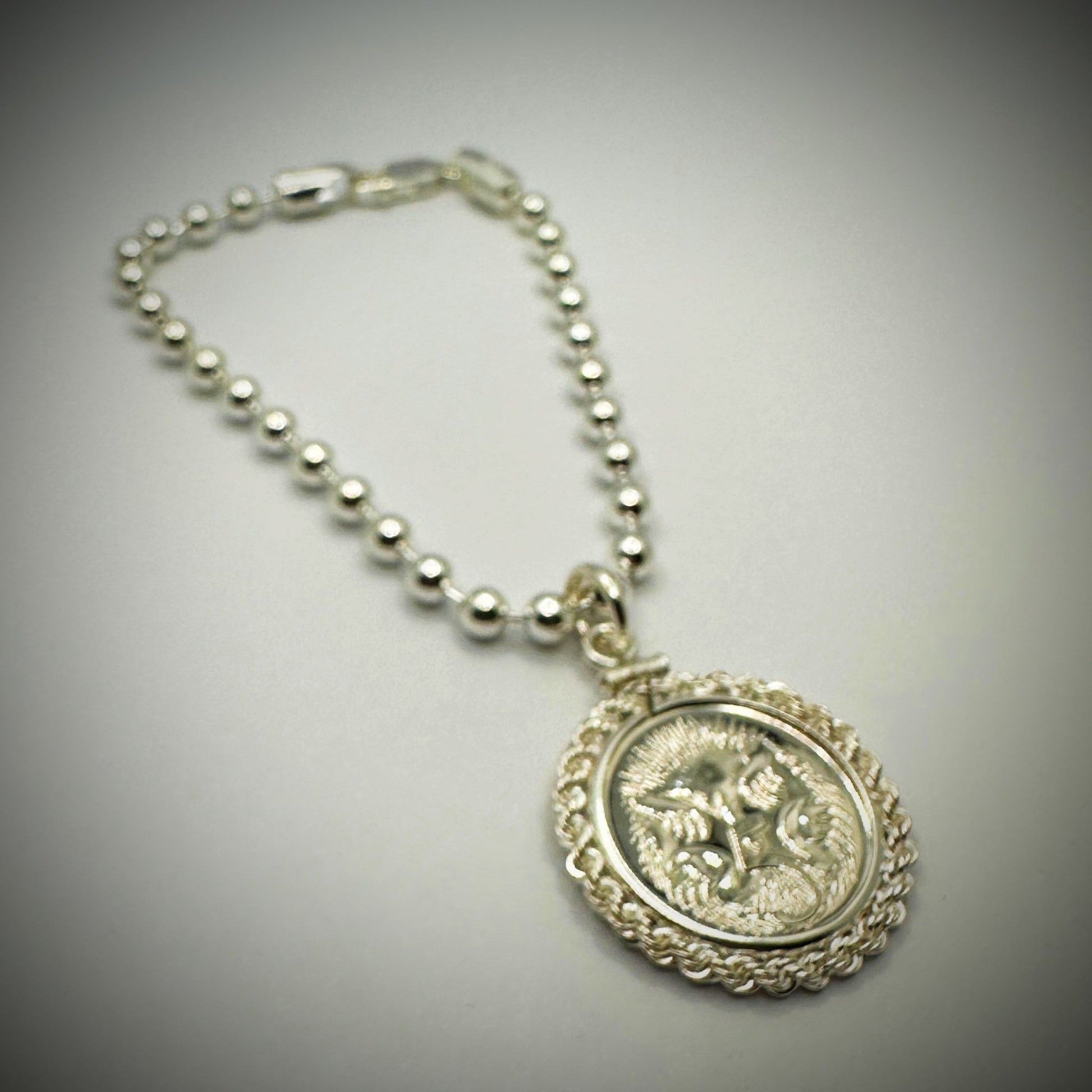 Australian 5 Cent Sterling Silver Bead Bracelet - Twisted Rope Bezel - Vintage Spirit - Handcrafted Coin Creations