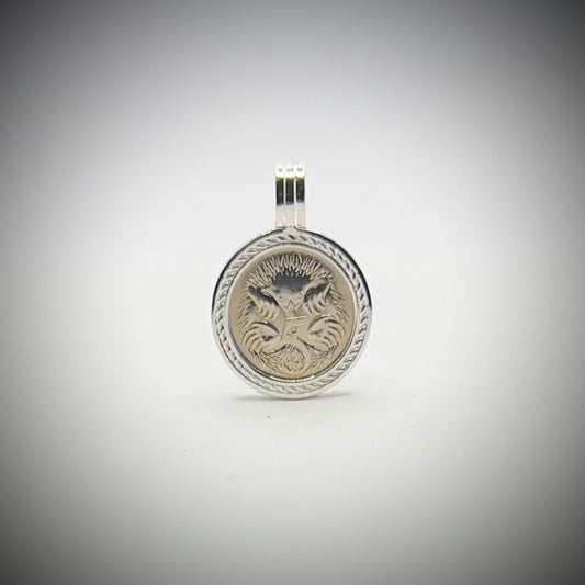 Australian 5 Cent Sterling Silver VS Pendant - Vintage Spirit - Handcrafted Coin Creations