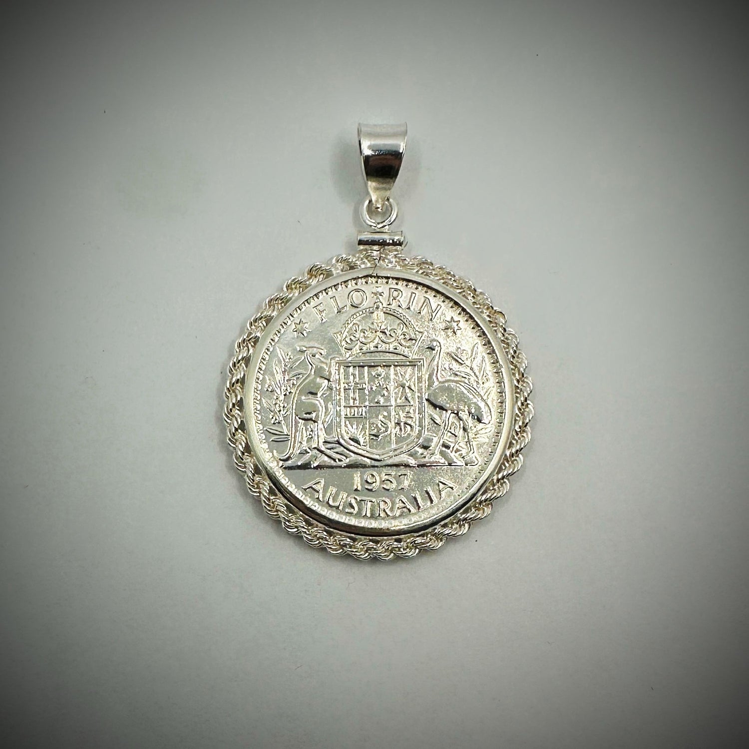 Australian Florin Twisted Rope Bezel - Vintage Spirit - Handcrafted Coin Creations