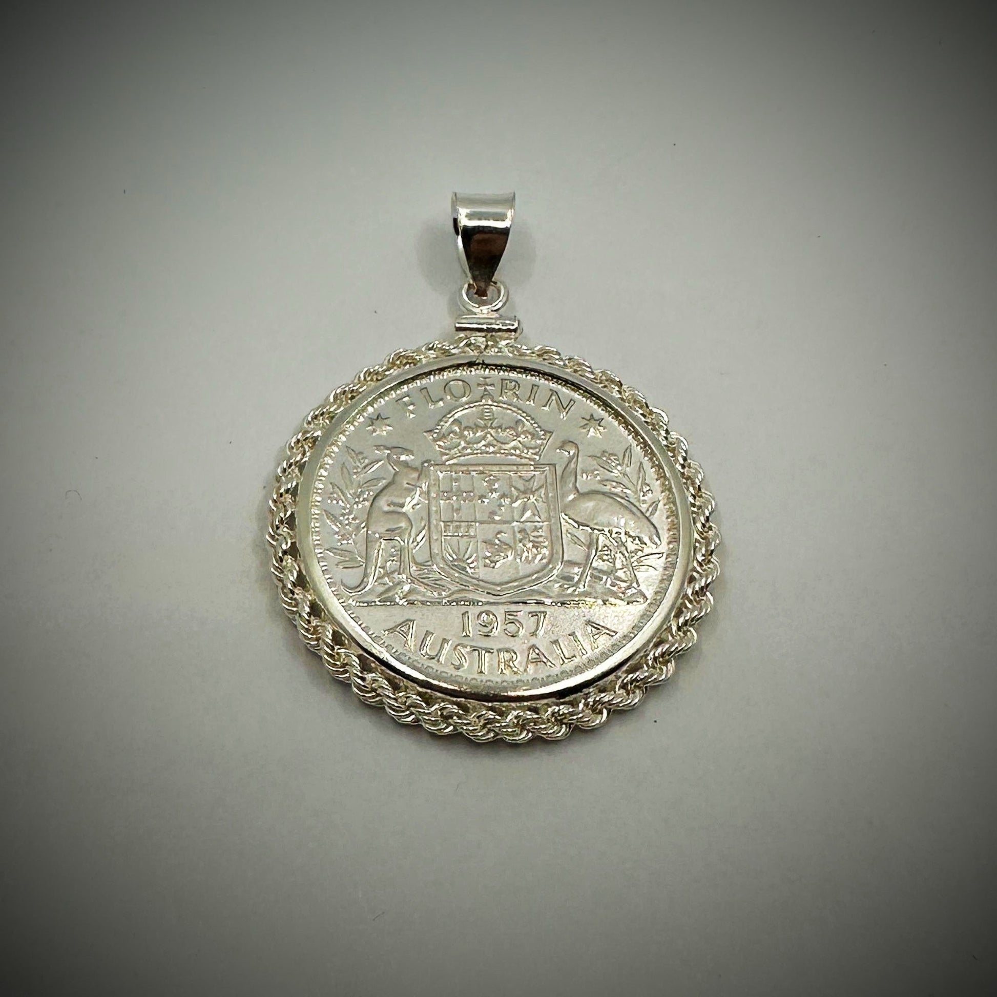 Australian Florin Twisted Rope Bezel - Vintage Spirit - Handcrafted Coin Creations