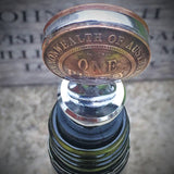 Australian Penny Bottle Stopper - Vintage Spirit - Handcrafted Coin Creations